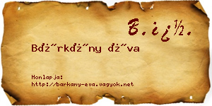 Bárkány Éva névjegykártya