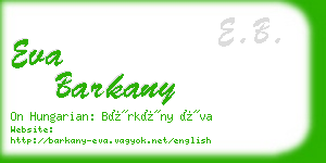 eva barkany business card